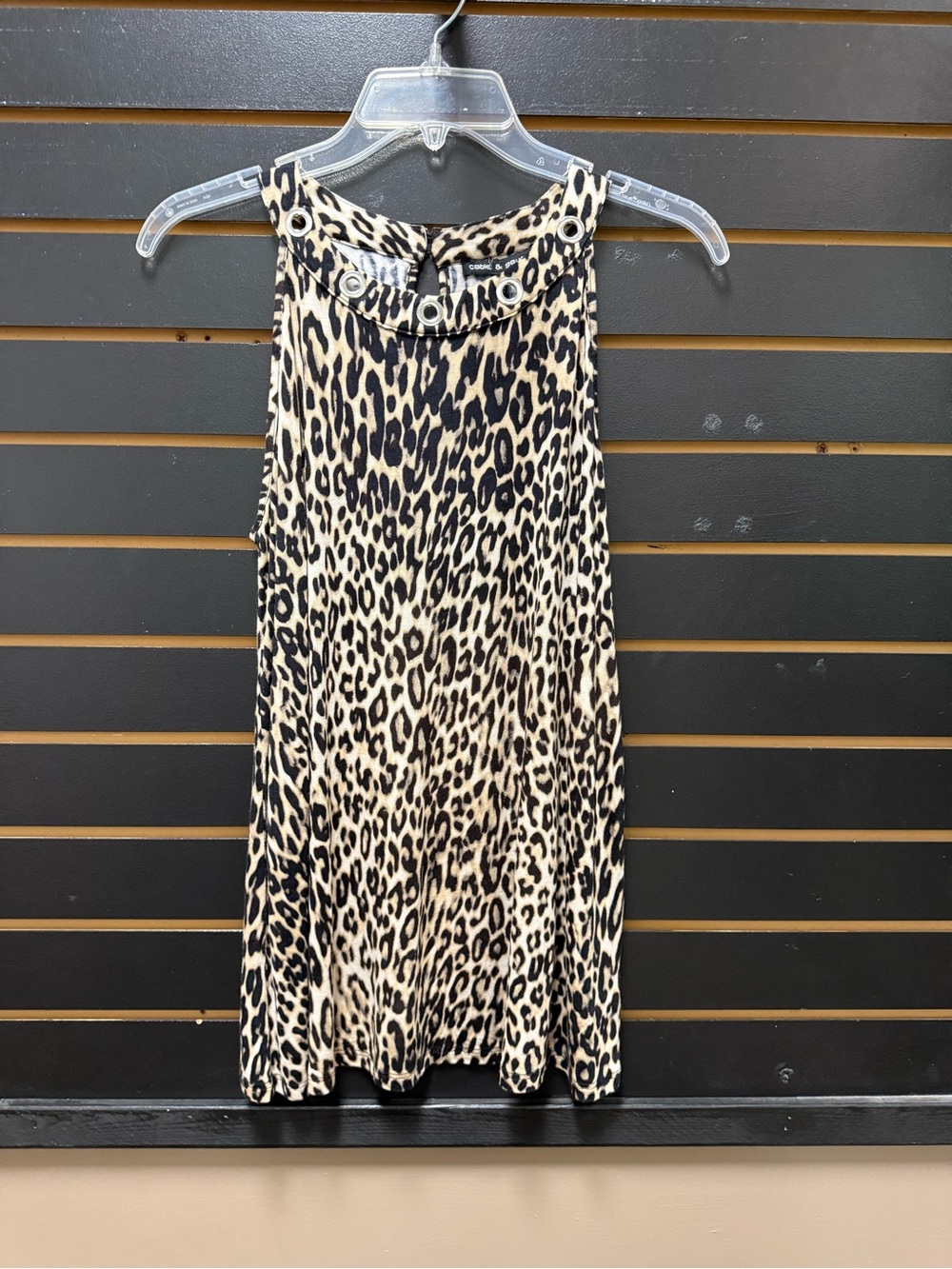 NWT Cable & Gauge Leopard Print Grommet Neck Sleeveless Dress Size M